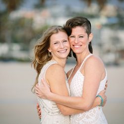 Lindsey Whitney 063 - An aerial silk chuppah and two stunning gowns at this sweet beach wedding An aerial silk chuppah and two stunning gowns at this sweet beach wedding