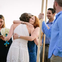 Lindsey Whitney 088 - An aerial silk chuppah and two stunning gowns at this sweet beach wedding An aerial silk chuppah and two stunning gowns at this sweet beach wedding