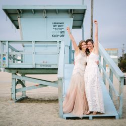 Lindsey Whitney 195 - An aerial silk chuppah and two stunning gowns at this sweet beach wedding An aerial silk chuppah and two stunning gowns at this beach wedding