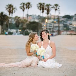 Lindsey Whitney 367 - An aerial silk chuppah and two stunning gowns at this sweet beach wedding An aerial silk chuppah and two stunning gowns at this beach wedding
