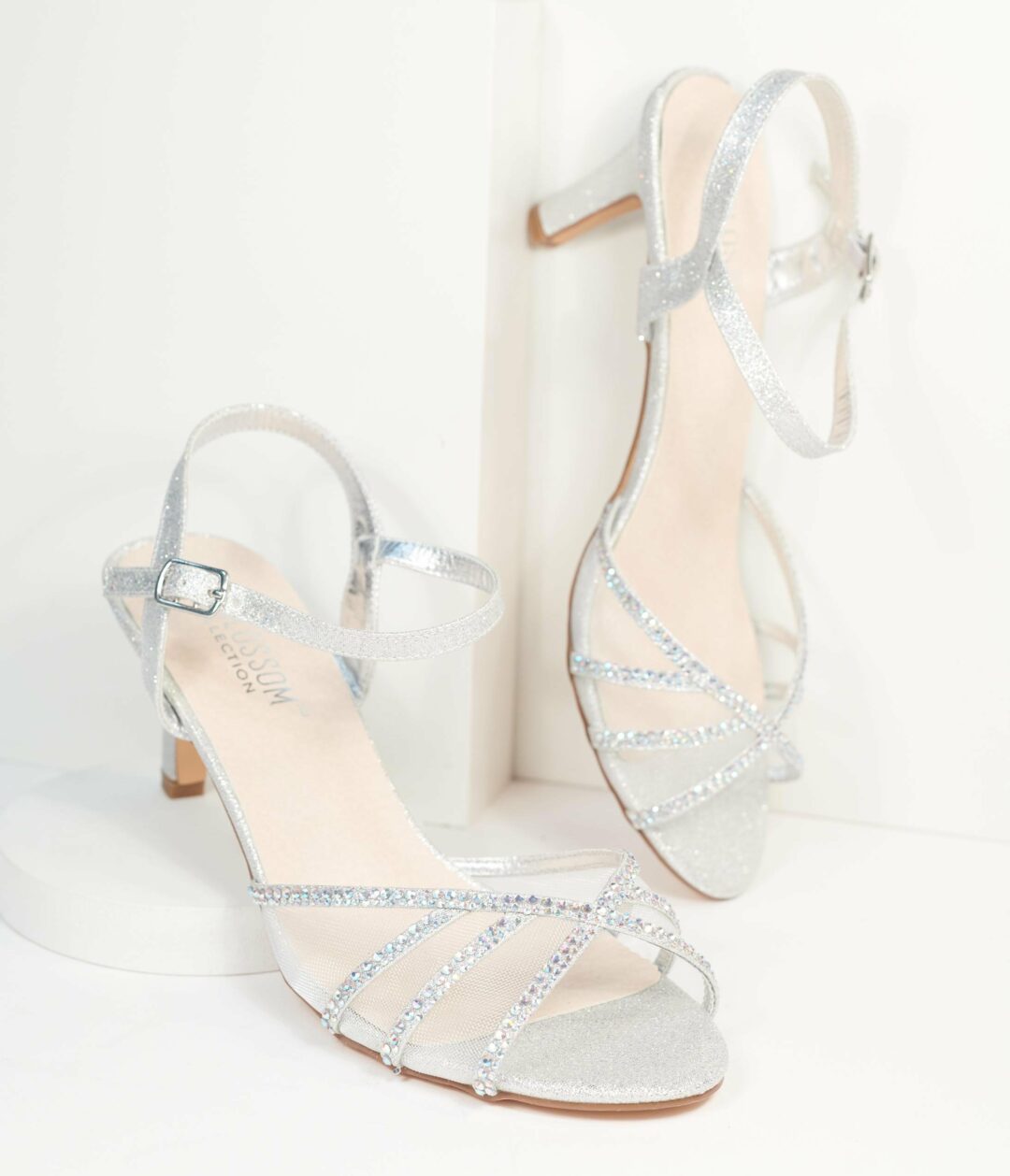 Belle Silver Wedding Peep Toe Sandals | LK Bennett
