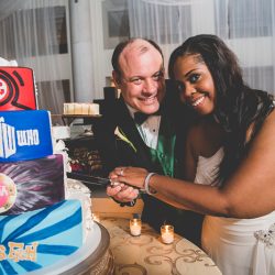 Ward Sirak BGProductionsPhotographyandVideography philadelphiaweddingphotographerBGProductions149 low - Avengers assemble for a comic books meet Doctor Who wedding with a "reveal cake" Avengers assemble for a comic books and Doctor Who wedding with a "reveal cake"