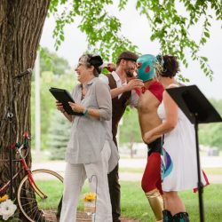 benandalisha 5466 28490229940 o - Be wowed by this eccentric Denver bicycle wedding with costumes, singing, and a "first lap" Be wowed by this eccentric Denver wedding with costumes, singing, and a "first lap"