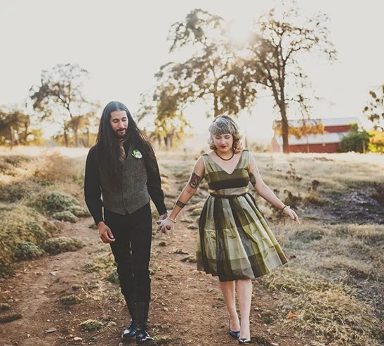 You won’t have seen anything like this rustic costume wedding with a pancake cake