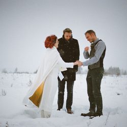 021 ceremony portra film - A frostbitten Canadian national park elopement (with bison!) A frostbitten Canadian national park elopement (with bison!)