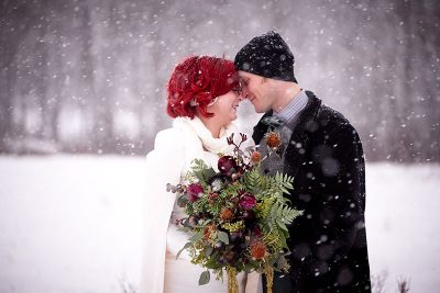 A frostbitten Canadian park elopement (with bison!)