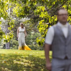 We "dyed" when we saw this dip-dyed gown at a Minneapolis wedding
