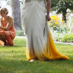 We "dyed" when we saw this dip-dyed gown at a Minneapolis wedding