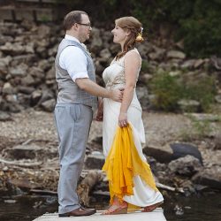 We "dyed" when we saw this dip-dyed wedding gown