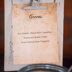 A chef-designed menu and vintage details at this stunning vintage wedding