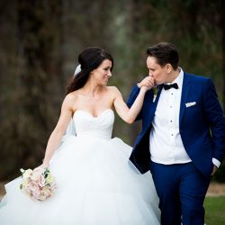 A chef-designed menu and vintage details at this gorgeous two-lady wedding