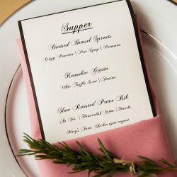 A chef-designed menu and vintage details at this stunning vintage wedding