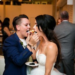 A chef-designed menu and vintage details at this gorgeous two-lady wedding