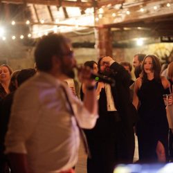 JennyDean 318 - A gold dress wedding + karaoke + tacos + fairy lights A gold dress with karaoke, and tacos all wrapped up in fairy lights
