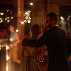 JennyDean 378 - A gold dress wedding + karaoke + tacos + fairy lights A gold dress with karaoke, and tacos all wrapped up in fairy lights