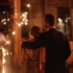 JennyDean 379 - A gold dress wedding + karaoke + tacos + fairy lights A gold dress with karaoke, and tacos all wrapped up in fairy lights