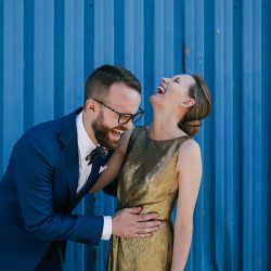 JennyDean 92 - A gold dress wedding + karaoke + tacos + fairy lights A gold dress wedding with karaoke, and tacos all wrapped up in fairy lights