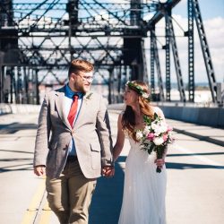 Reinhart Hamilton JuliaKinnunenPhotography EmmaTrevor34 low - A ceremony right where they got engaged: on the Murray Morgan Bridge! A Morgan Bridge ceremony and museum wedding