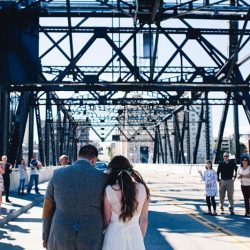 Reinhart Hamilton JuliaKinnunenPhotography EmmaTrevor76 low - A ceremony right where they got engaged: on the Murray Morgan Bridge! A Morgan Bridge ceremony and museum wedding