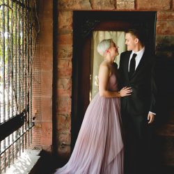 Stroll around this garden wedding in Nebraska with a #goals purple dress