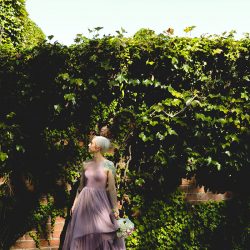 Stroll around this garden wedding in Nebraska with a #goals purple dress
