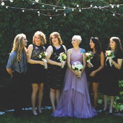 Stroll around this garden wedding in Nebraska with a #goals purple dress
