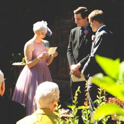 Stroll around this garden wedding in Nebraska with a #goals purple dress
