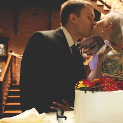 Stroll around this garden outdoor wedding in Nebraska with a #goals purple dress