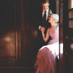 Stroll around this garden outdoor wedding in Nebraska with a #goals purple dress