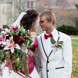 woodwedding bridegroom 35 32119037812 o - This laid-back wedding had bridesmaids in white and a BEETLEJUICE officiant This laid-back wedding had a wedding party in white and BEETLEJUICE