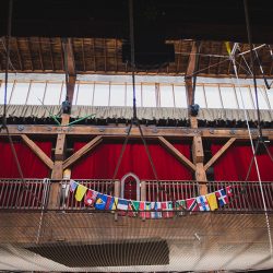 Trapeze, tulle, and two ladies at a stunning Seattle wedding