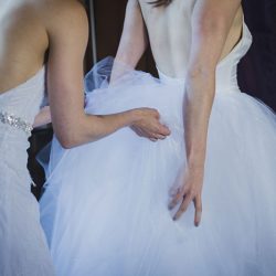 Trapeze, tulle, and two ladies at a gorgeous Seattle wedding