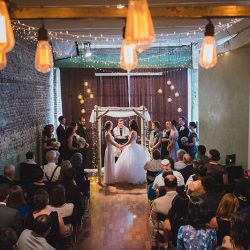 Trapeze, tulle, and two ladies at a gorgeous Seattle wedding