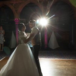 Offbeat Bride 3655 - A blue-haired bride and bearded bassist let us bask in their darkly elegant wedding A blue-haired bride and bearded bassist let us bask in their goth wedding