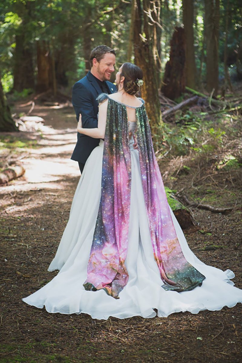 A Whidbey Island cosmos wedding in their own backyard