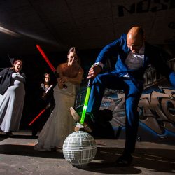 This couple destroyed the Death Star at their Star Wars-themed vow renewal!