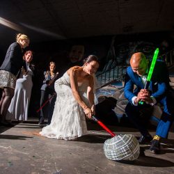 This couple destroyed the Death Star at their Star Wars-themed vow renewal!