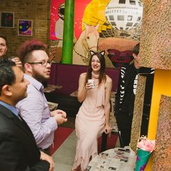Cotton candy, smoke bombs, and LED outfits shine at this wonderfully weird Austin wedding