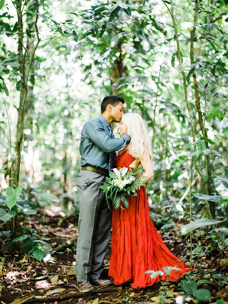 Get romanced by this tropical elopement at a waterfall in Costa Rica