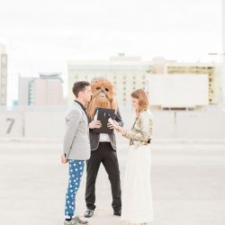 A quirky rooftop elopement in Las Vegas (with special guest Chewbacca!)