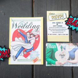 A 1950s meets comic book wedding with serious retro style