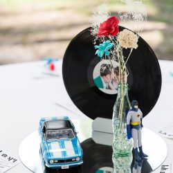 A retro comics wedding with serious retro style