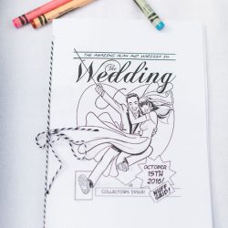 A retro comics wedding with serious retro style