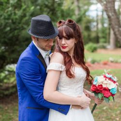 A 1950s meets comic book wedding with serious retro style