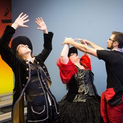 Two daredevils had an indoor skydiving elopement (dressed as pirates!)