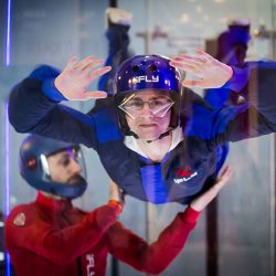 Two daredevils had an indoor skydiving elopement (dressed as pirates!)