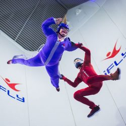 Two daredevils had an indoor skydiving elopement (dressed as pirates!)
