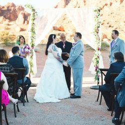 Red hills and panda cookies at this desert wedding in the Valley of Fire