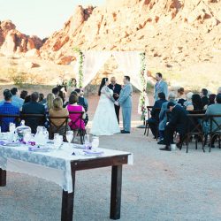 Red hills and panda cookies at this desert wedding in the Valley of Fire