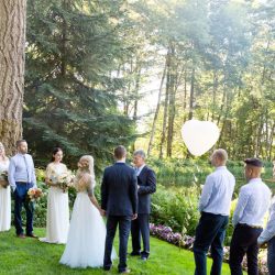 Cats, balloons, and gold glitter at this boho Portland wedding